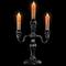 14" Antique Silver Skull Trio Halloween Candelabra Décor